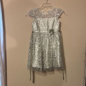 Jona Michelle Silver Sequin Tie Front Sundress